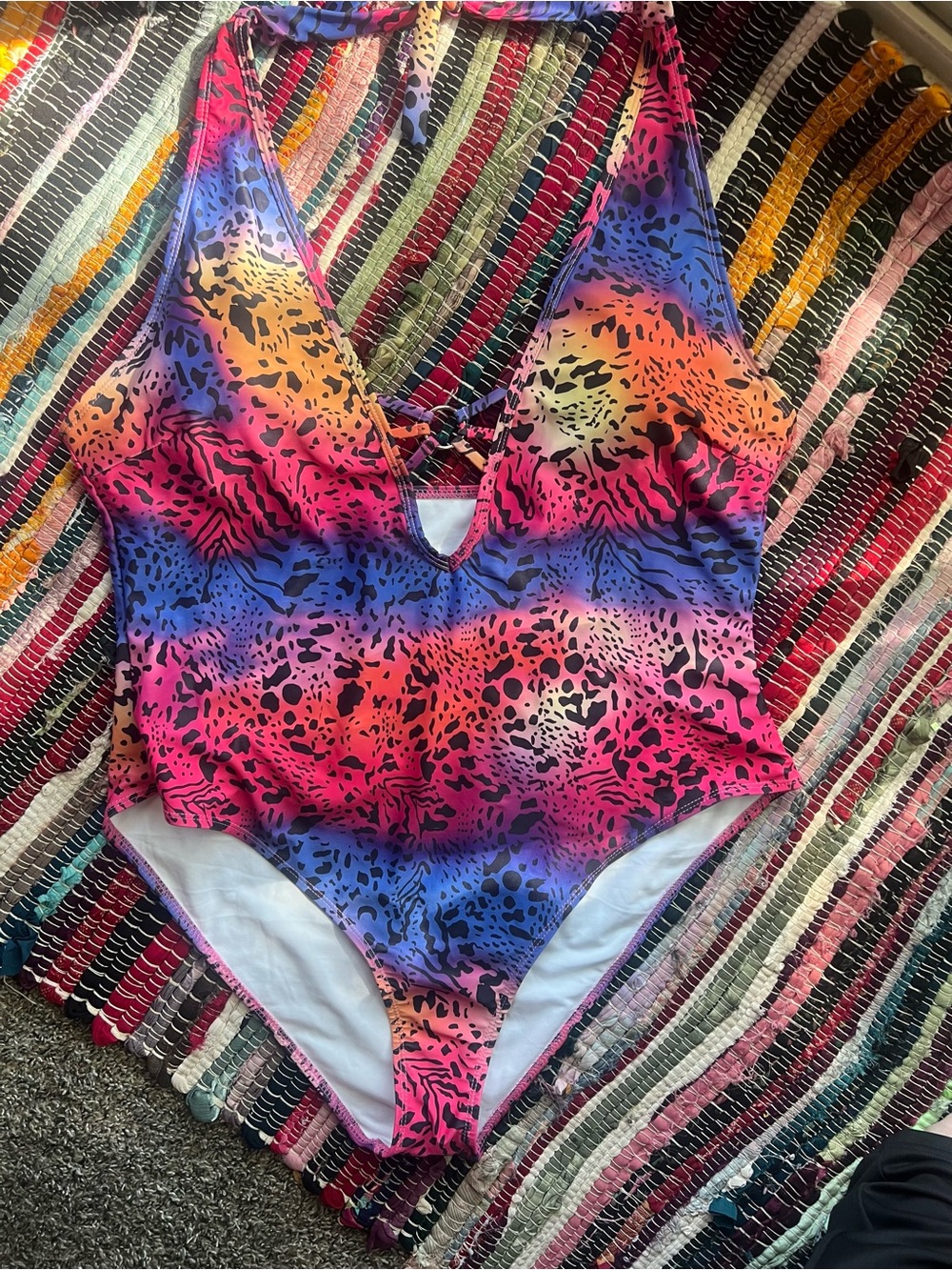 Vibrant Multicolor Animal-Print One-Piece Swimsuit